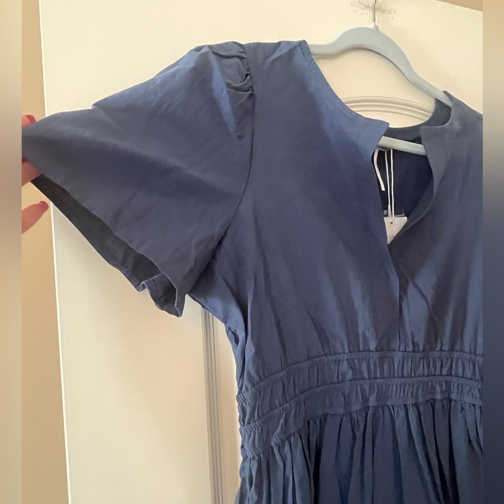 Stitchdrop Designer Navy Cotton Women's Mini Dress Size Large - Picture 9 of 15